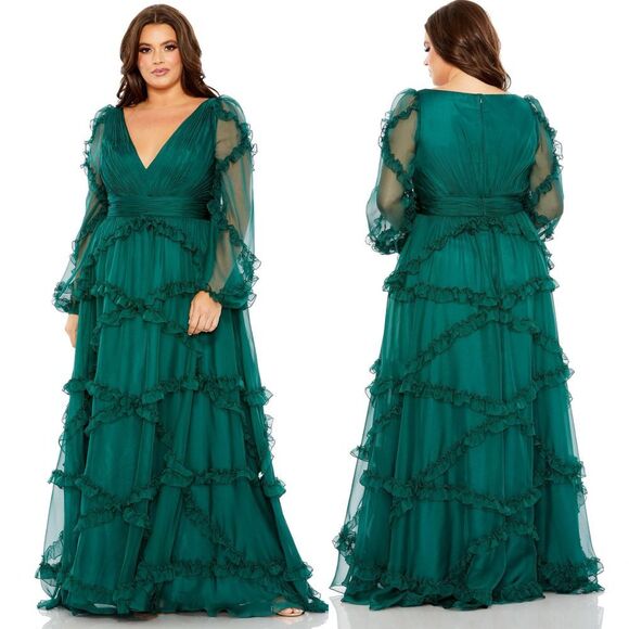 Mac Duggal Emerald Green Maxi Dress - Picture 1 of 16